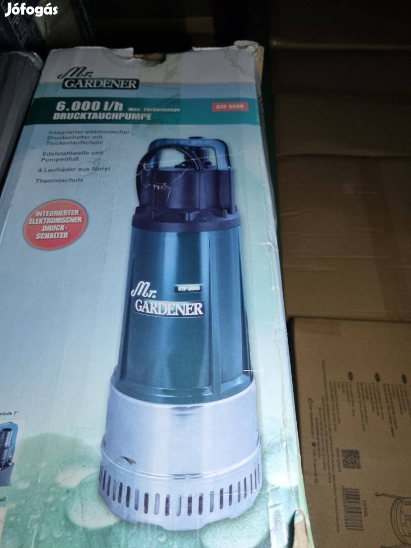 Erős 1200W motor teljesítménnyel, mélykúti szivattyú nyomáskapcsolóval