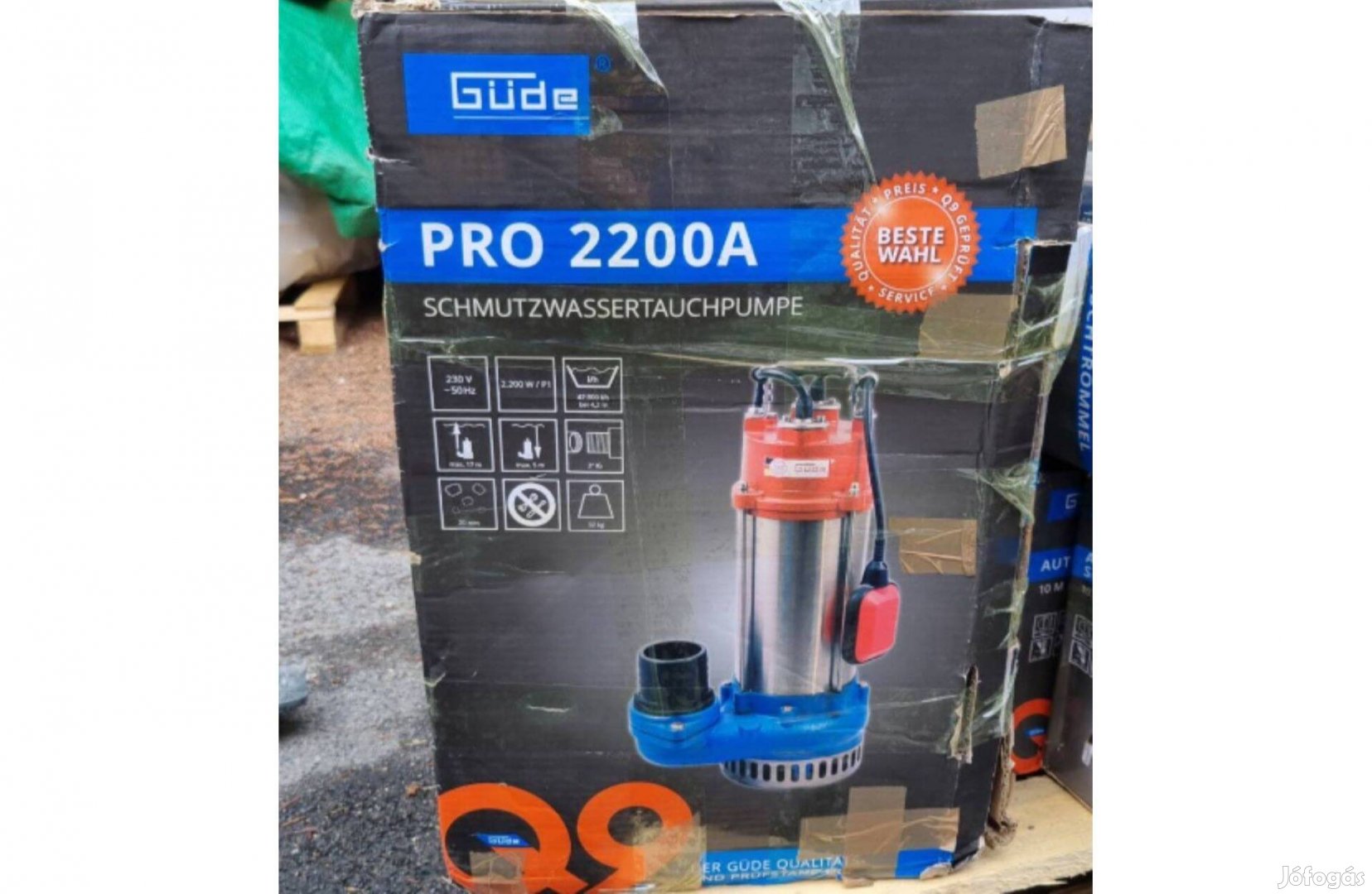 Erős 2200W teljesítményű szennyvíz szivattyú, búvárszivattyú