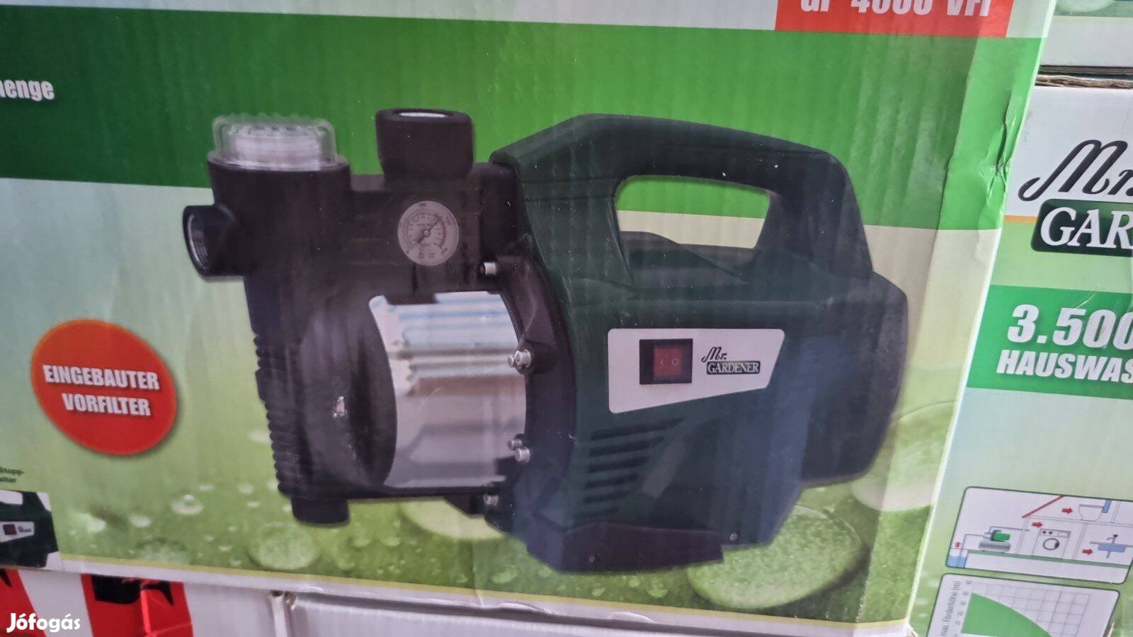 Erős, 1100W teljesítményű kerti szivattyú 4600L/h vízhozammal, garis