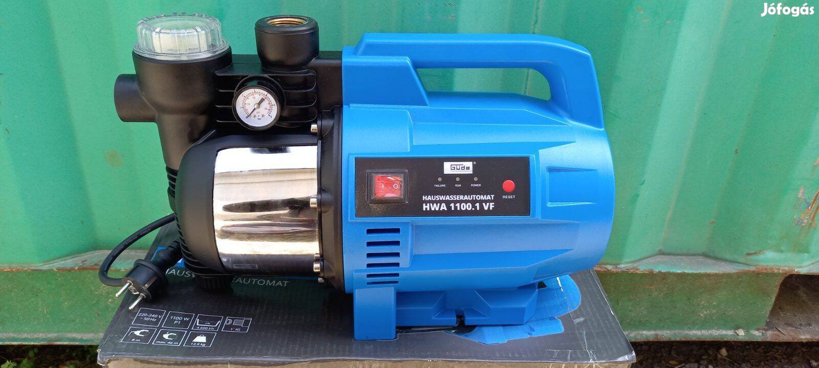 Erős vízszivattyú és házi vízmű kombinációja erőteljes 1100W-os motor