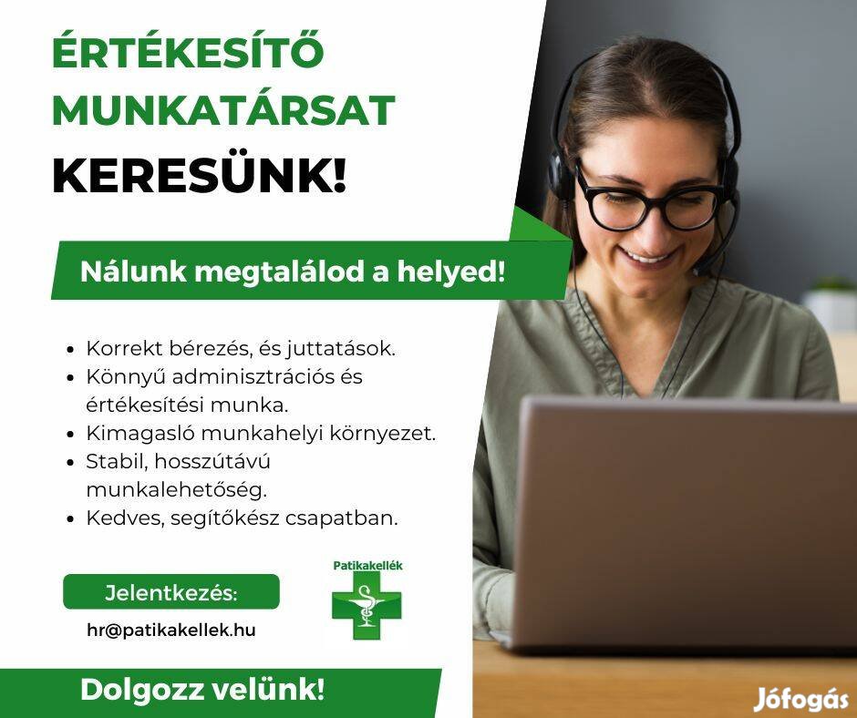 Értékesítő munkatársat keresünk