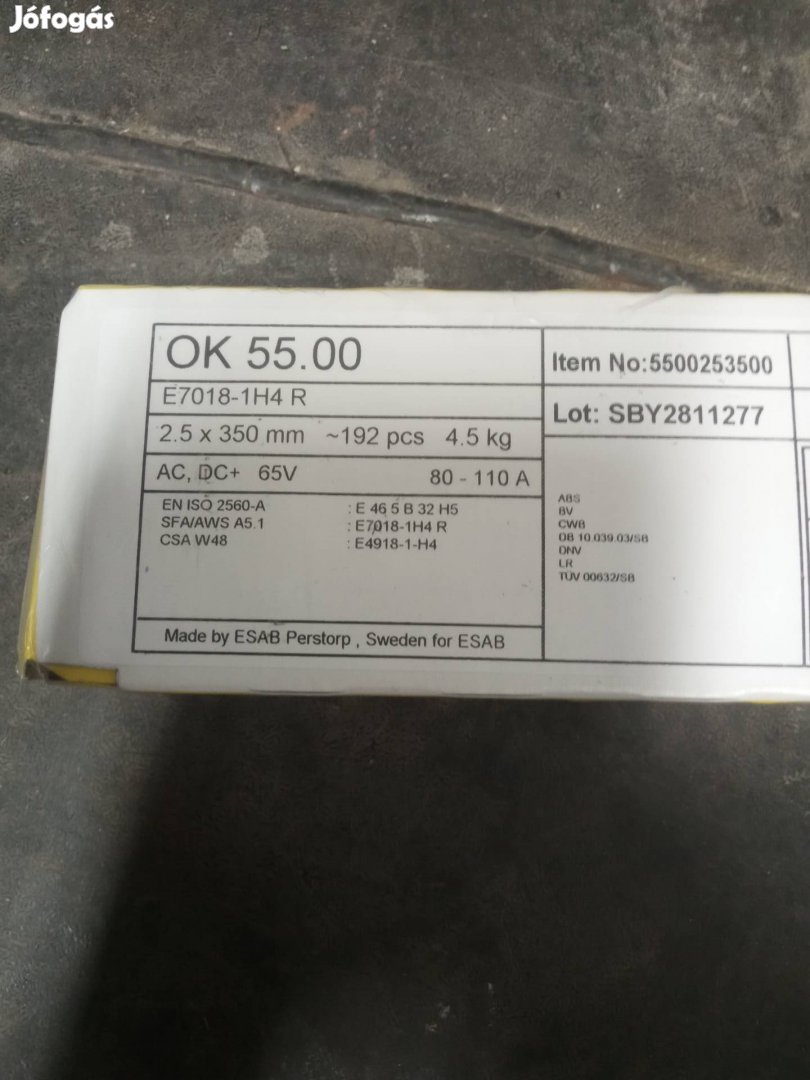 Esab OK 55.00 3,5 bázikus elektróda