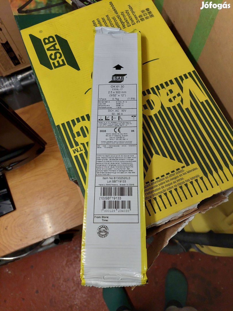 Esab OK 61.30 (E308L-17) 2.5x300mm / 0.7kg Hegesztőelektróda