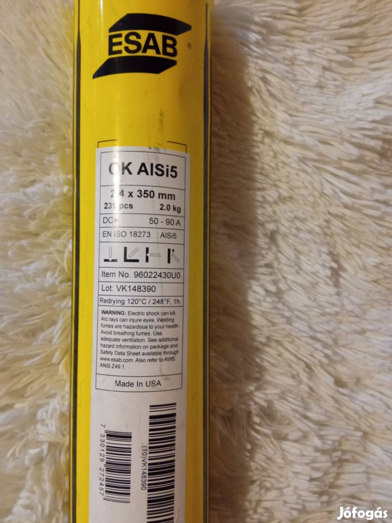 Esab OK AISi5 Alu hegesztőpálca 2.4x350mm 2kg