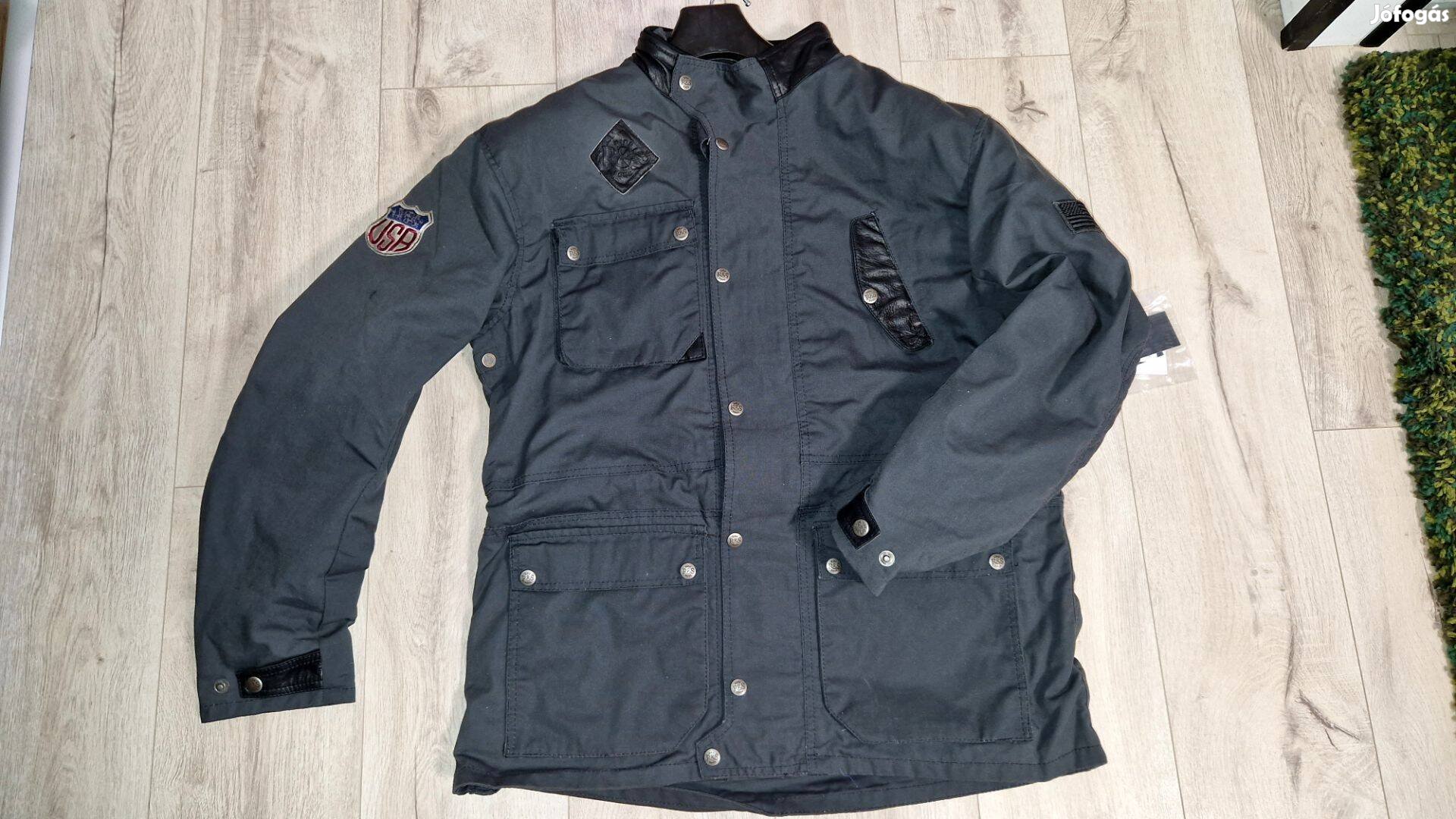 Escape USA waxolt marhabőr motoros kabát 2XL protektoros vintage dzsek