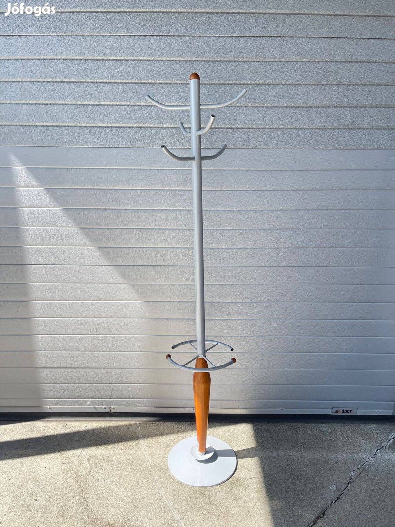 Esernyőtartós fogas, faberakással, szürke - használt