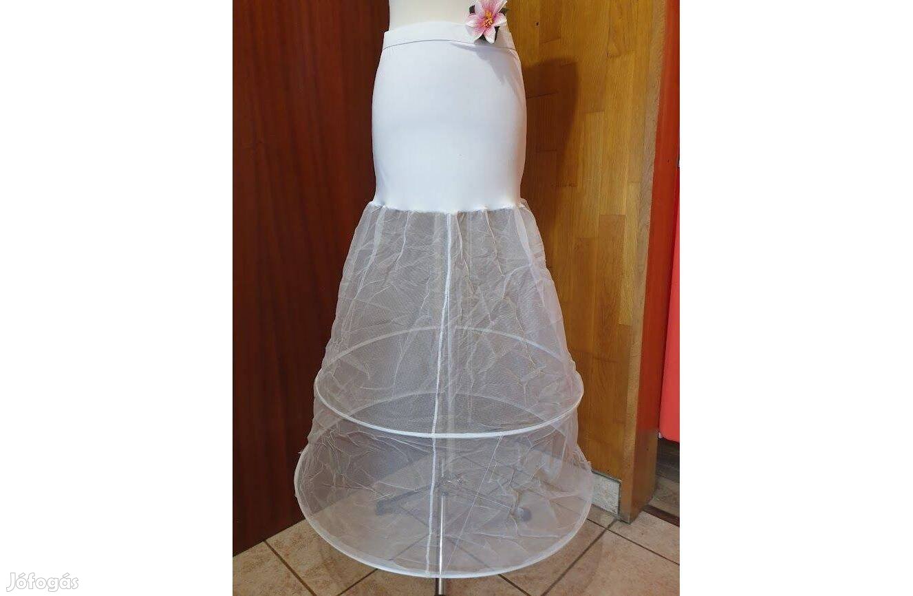 Esküvő ASZ23 - Fehér rugalmas felső részű 2 karikás aljú