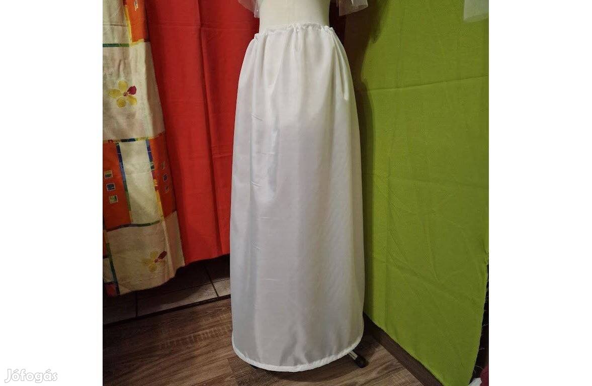 Esküvő ASZ55 - 1 körös megkötős selyem fehér menyasszonyi