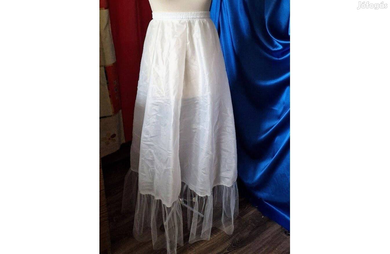 Esküvő ASZ92 - Ekrü selyem menyasszonyi alsószoknya tüll