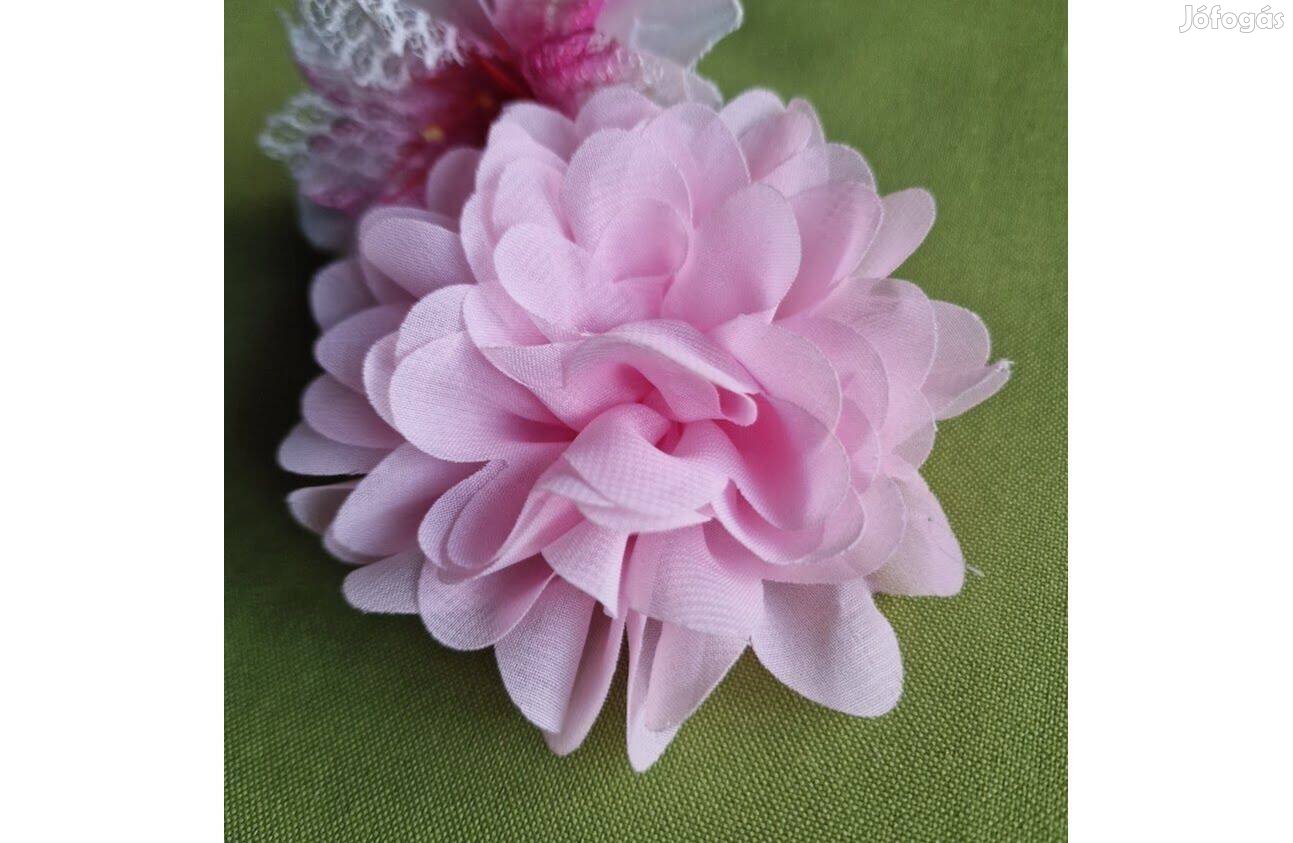 Esküvő BCS16 - Kitűző - 90mm-es Rózsaszín rózsa virág