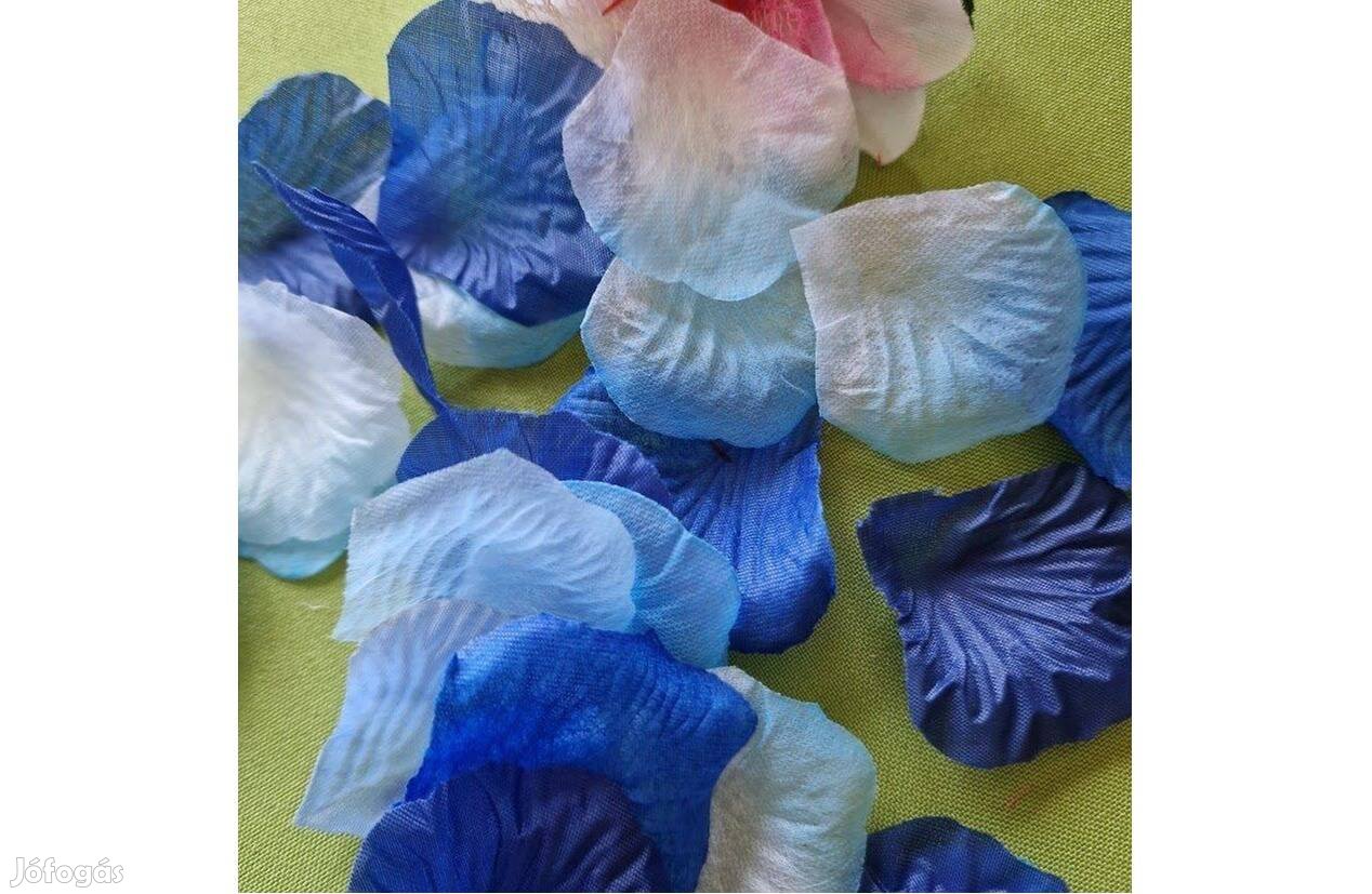 Esküvő, Parti DEK80F -100db-os textil virágszirom kék árnyalatok mix