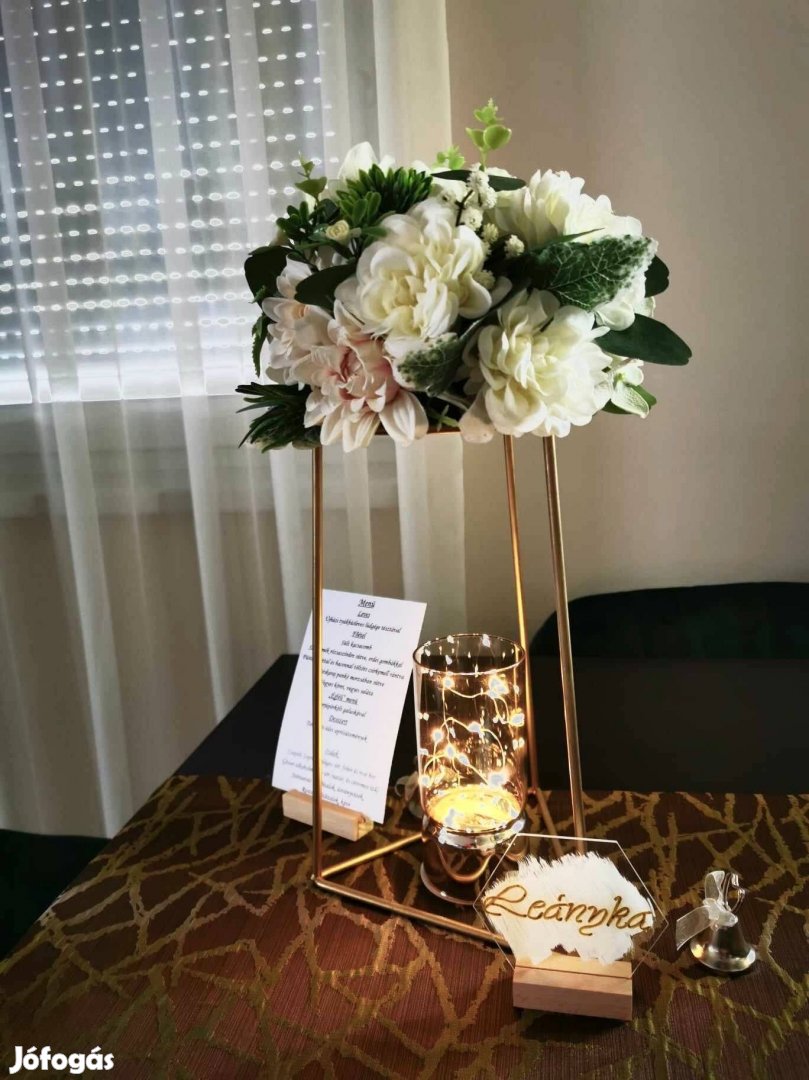 Esküvői asztali dekoráció - 10x ledvilágítás