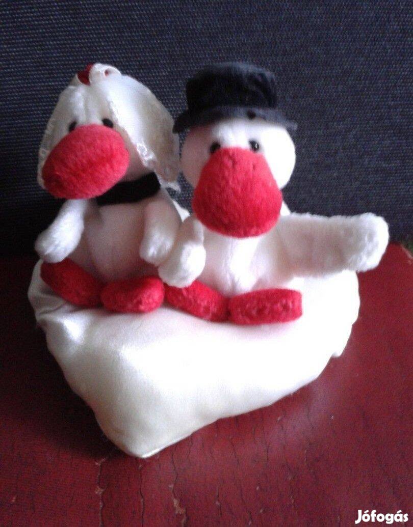 Esküvői kacsa pár plüss 11 cm plüssfigura