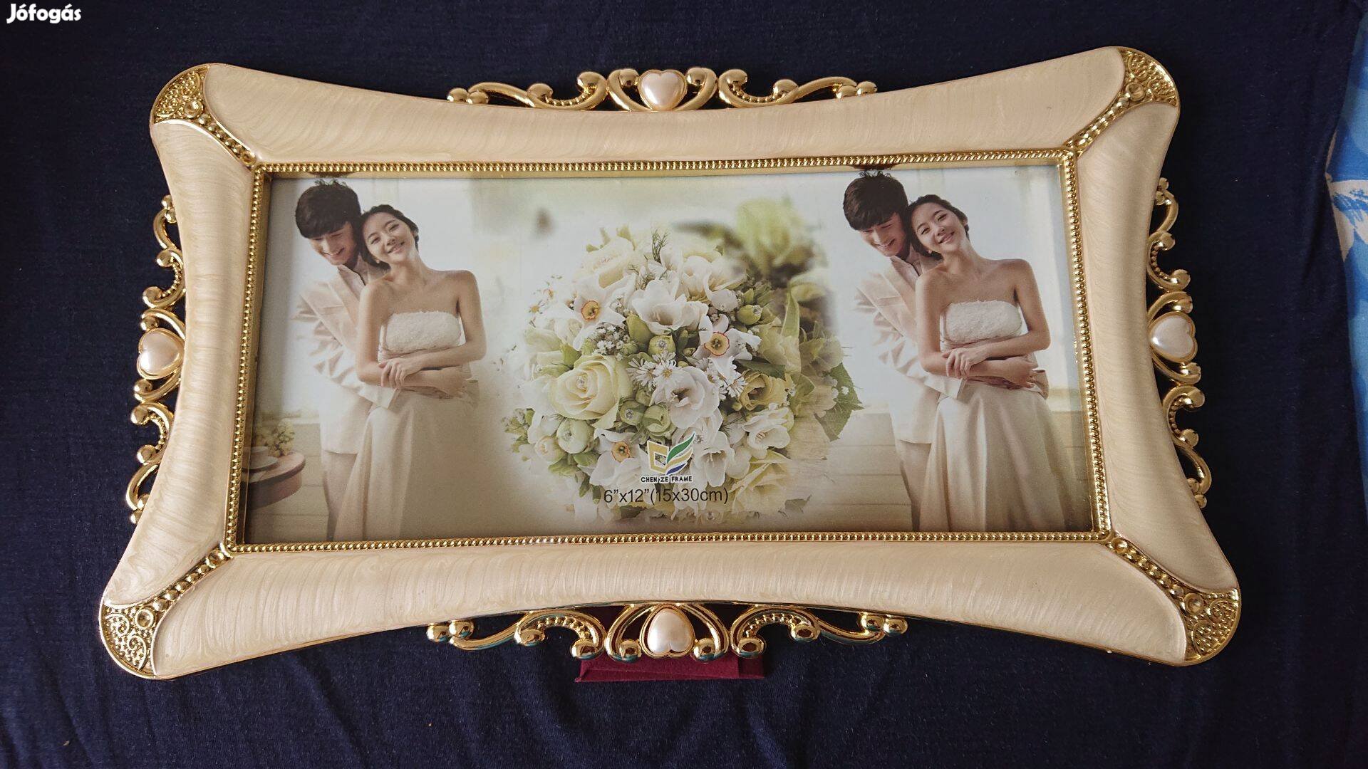 Esküvői képkeret 15 x 30 cm-es fekvő képnek