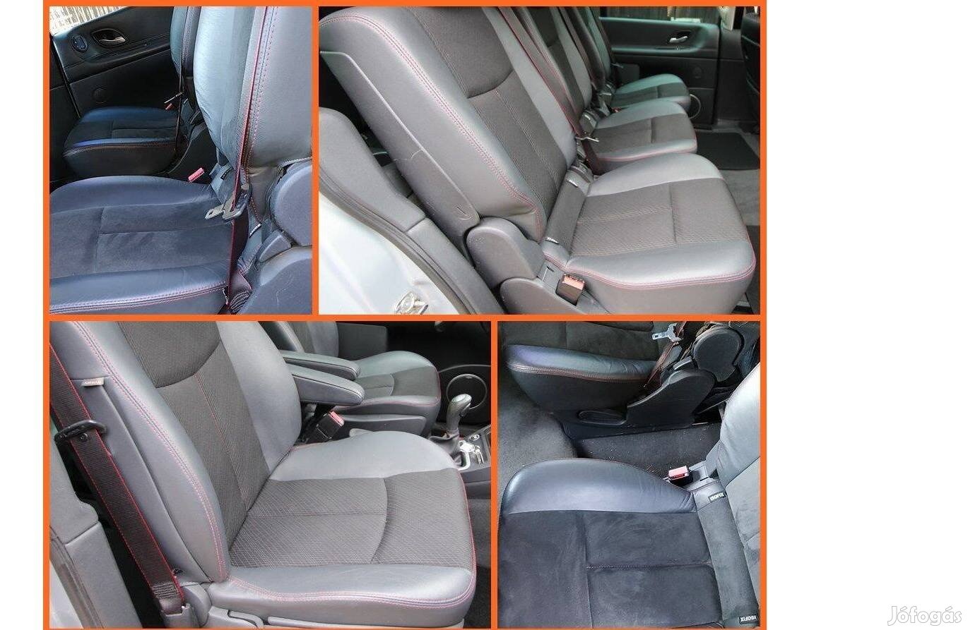 Espace 4 ülés, bőr, Mágnestalpas, alcantara piros cérnás, első is
