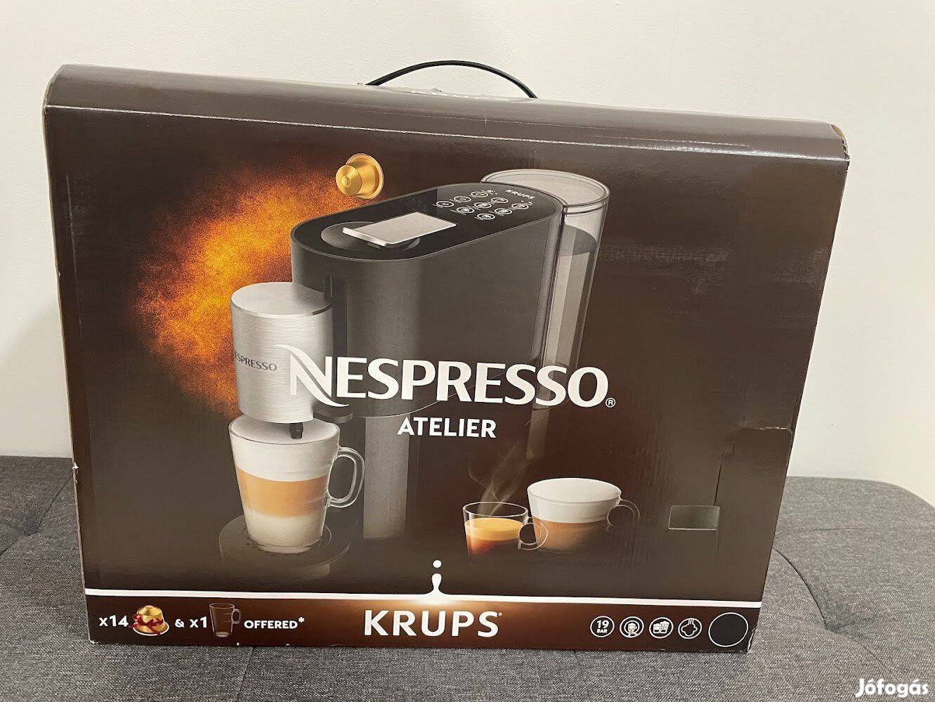 Espresso Krups Atelier kapszulás kávéfőző tejhabosítóval
