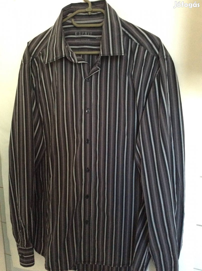 Esprit fekete csíkos férfi ing XL