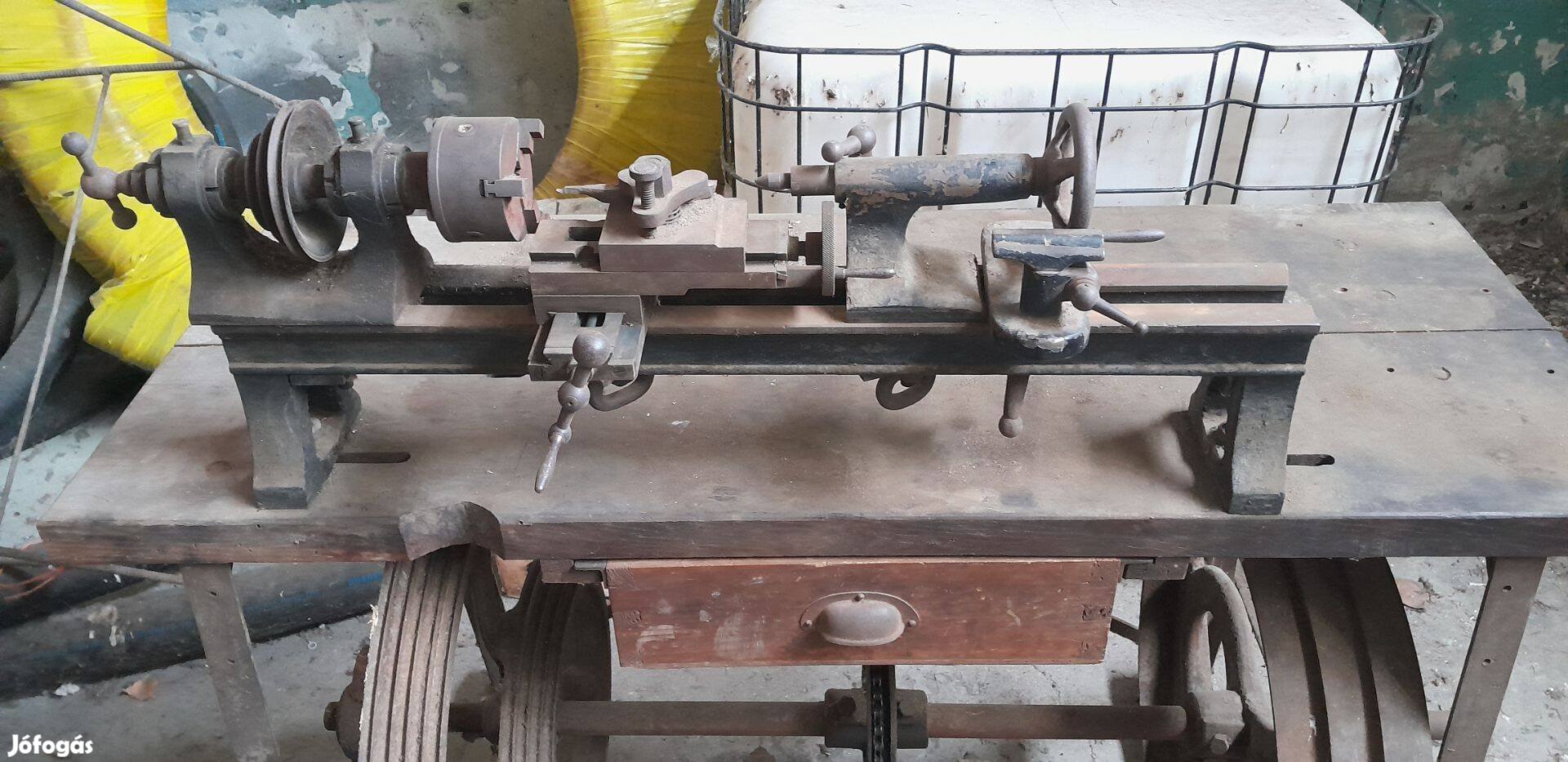 Eszterga gép régi antik régiség ritkaság