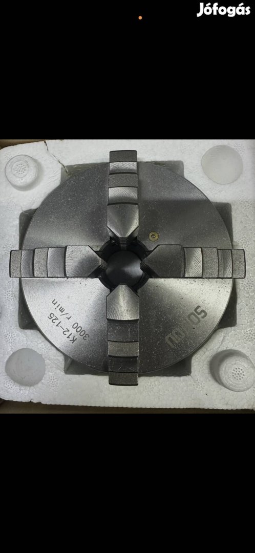 Eszterga tokmány 125 mm-es 4 pofás fordított pofákkal és