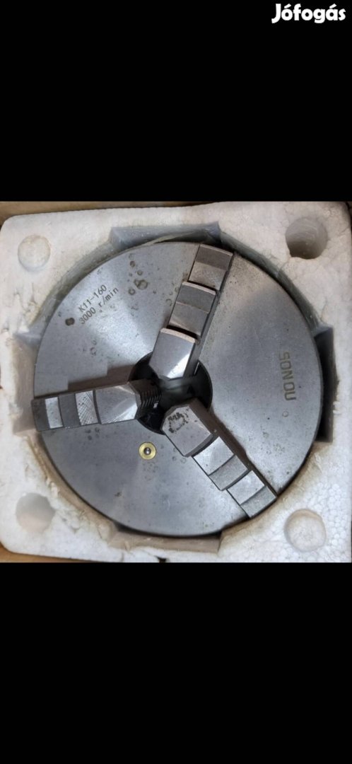 Eszterga tokmány 160 mm-es 3 pofás fordított pofákkal és