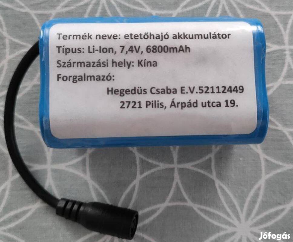 Etetőhajó akkumulátor Akció! 6800mAh