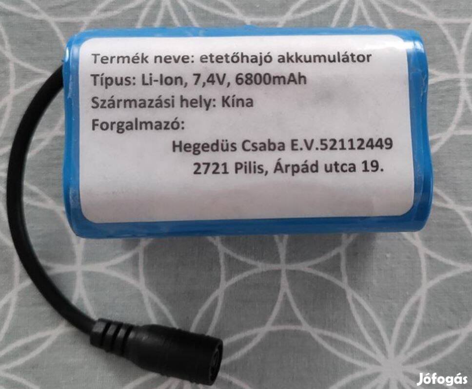 Etetőhajó akkumulátor Akció! 6800mAh - 9990Ft