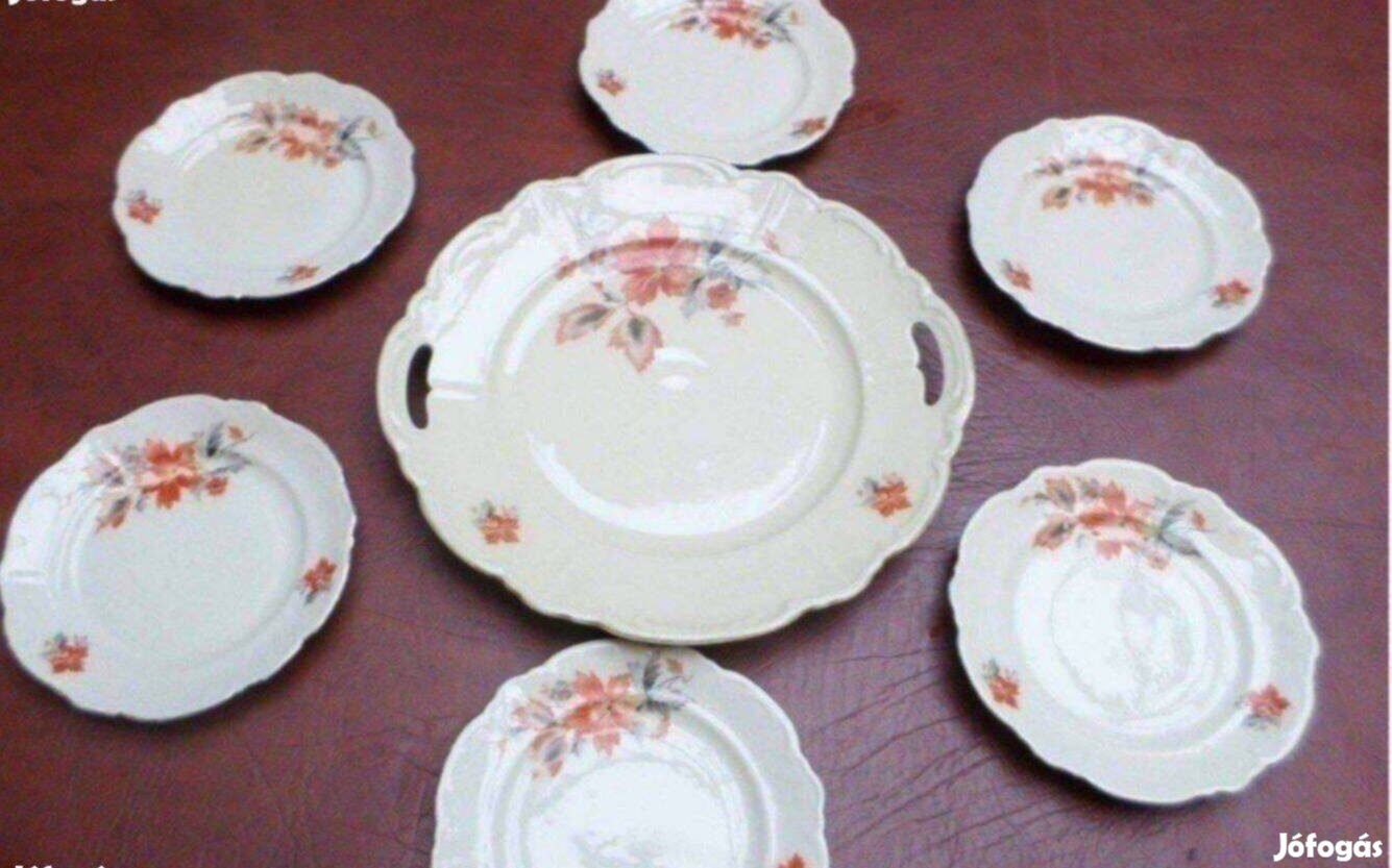 Étkészlet antik Bavaria porcelán tányér készlet