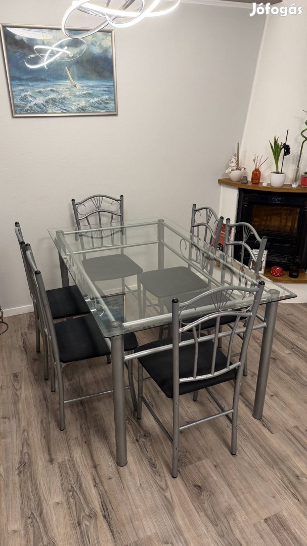 Étkező asztal 6 db székkel