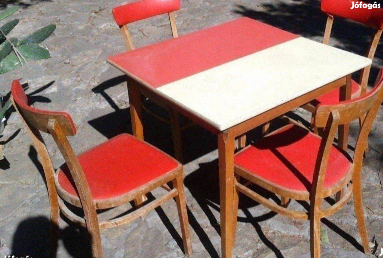 Étkező garnitúra asztal 4 db szék retro kocsma bútor