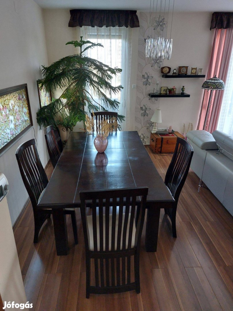 Étkező garnitúra teak fából