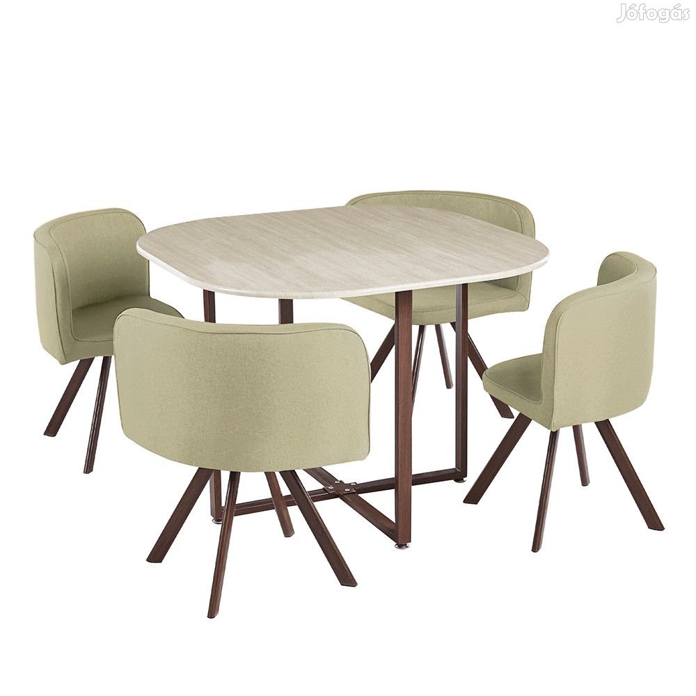 Étkező szett 1+4, világosbarna/természetes, BEVIS NEW