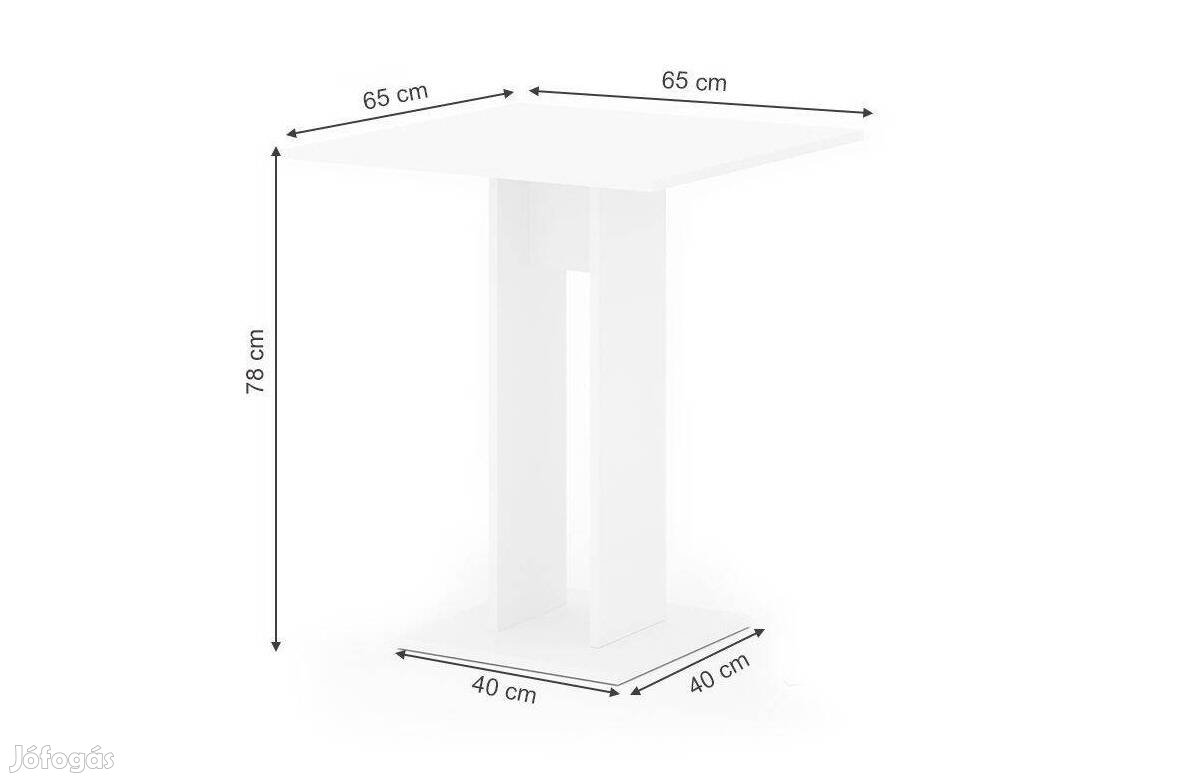 Étkezőasztal, 2 személyes, fehér, 65 cm, Vicco "Ewert"