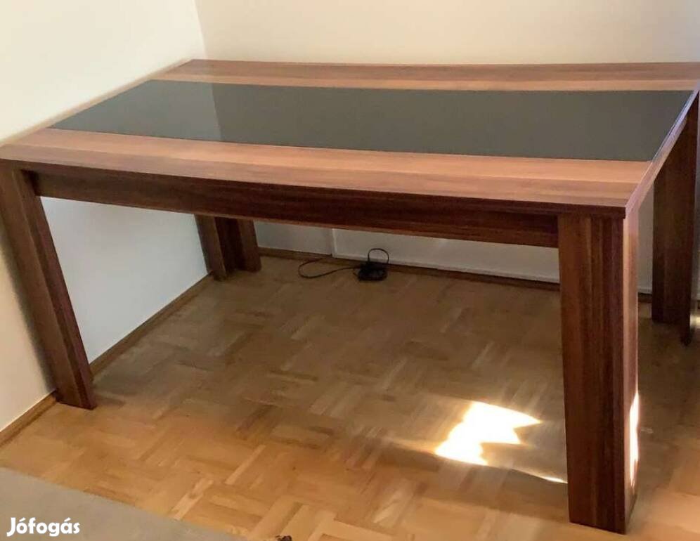 Étkezőasztal asztal fekete üveg 90x160