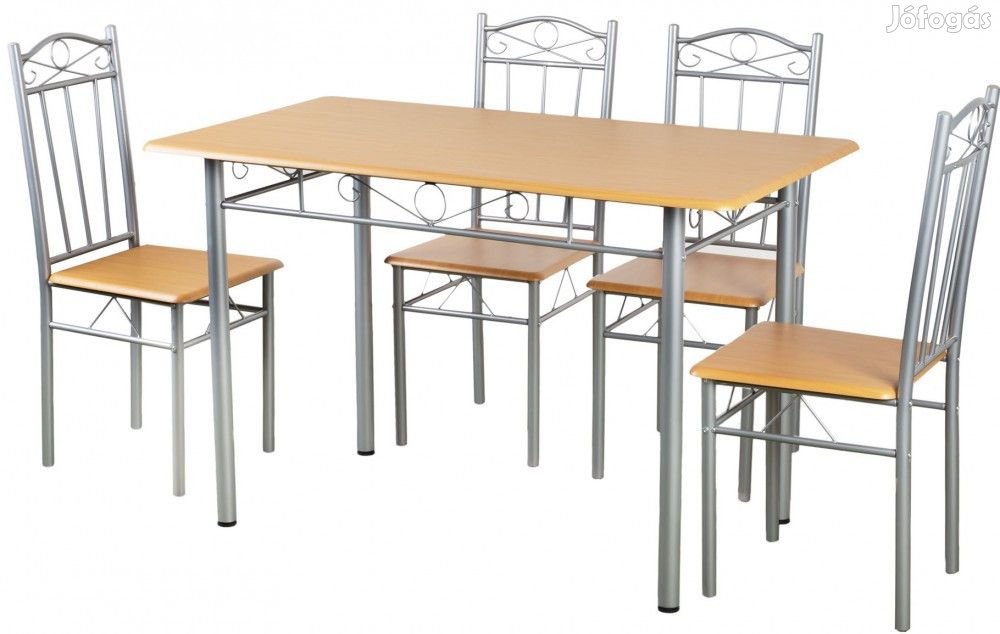 Étkezőasztal szett 4 db székkel bükk BC FUR-101-1LS