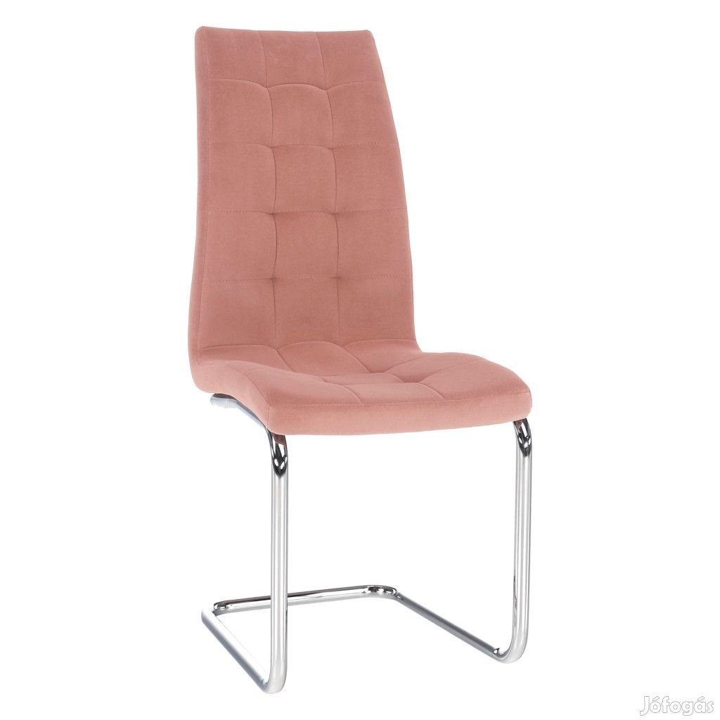 Étkezőszék, rózsaszín Velvet szövet/króm, SALOMA NEW