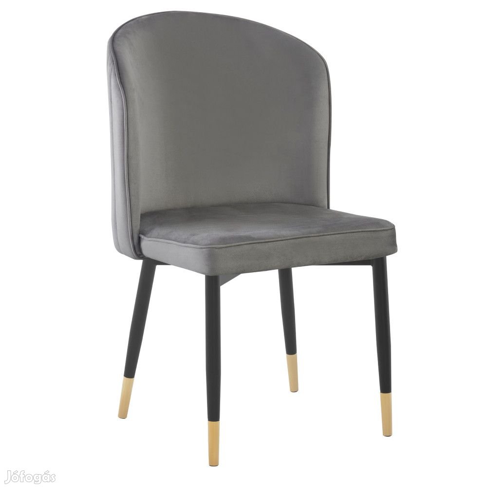 Étkezőszék, szürke Velvet szövet/fekete, UDAJA