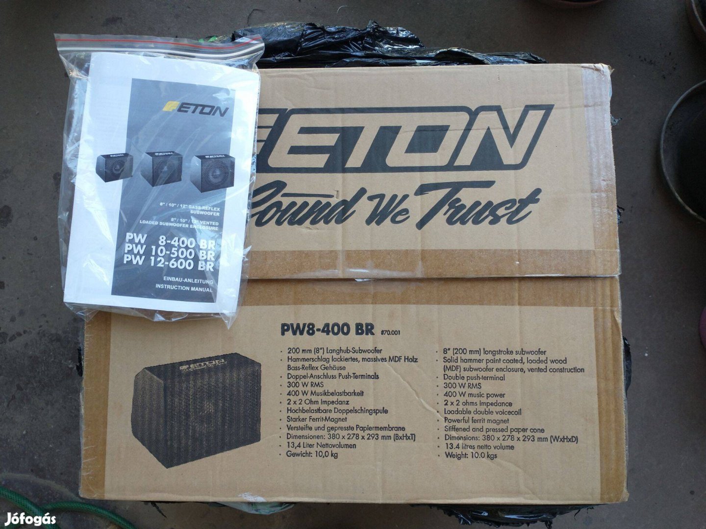 Eton PW8-400BR mélyláda, mélynyomó új állapotú