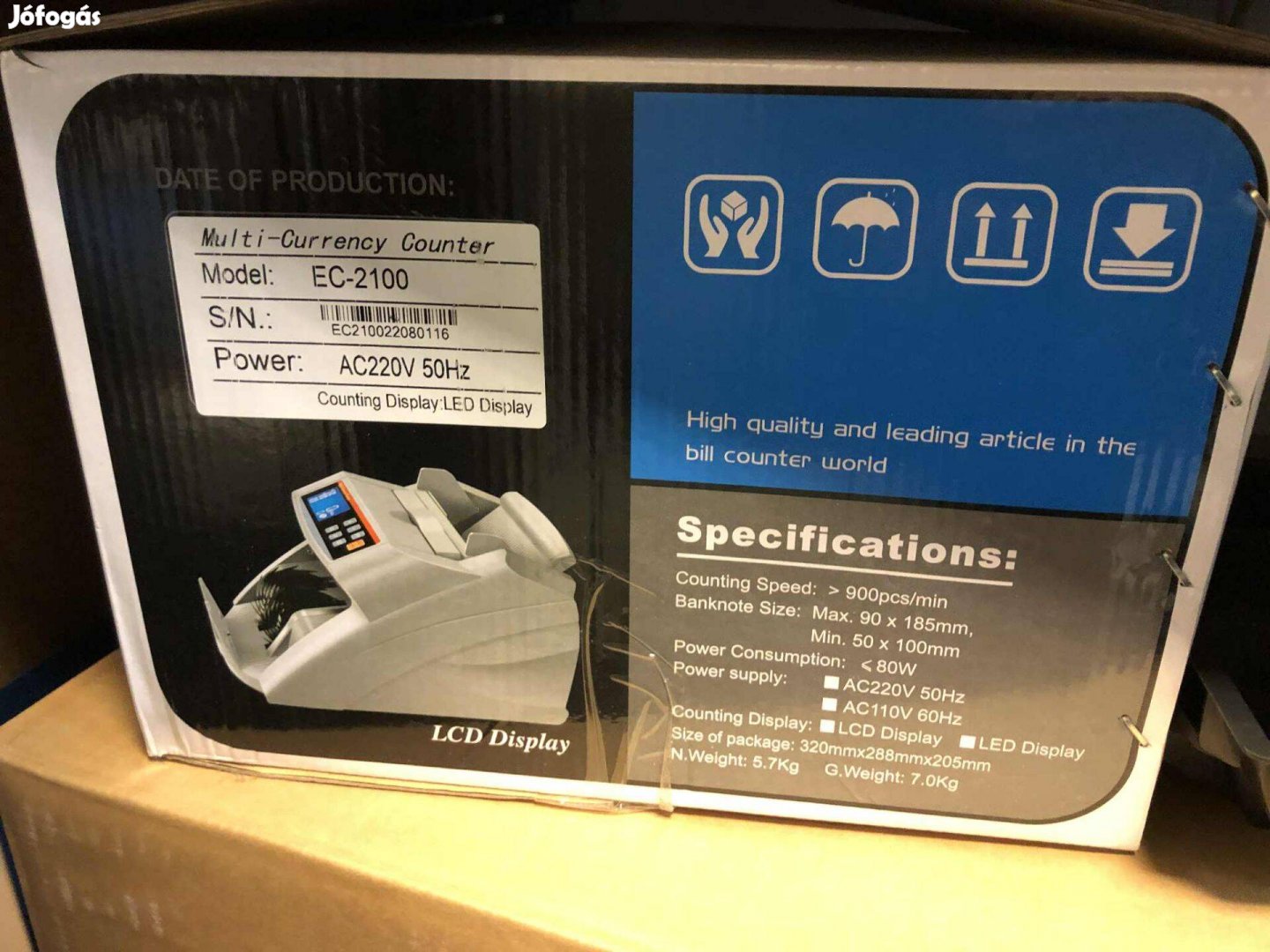 Eurocash EC-2100 Bankjegyszámláló, Pénzszámoló Gép UV MG
