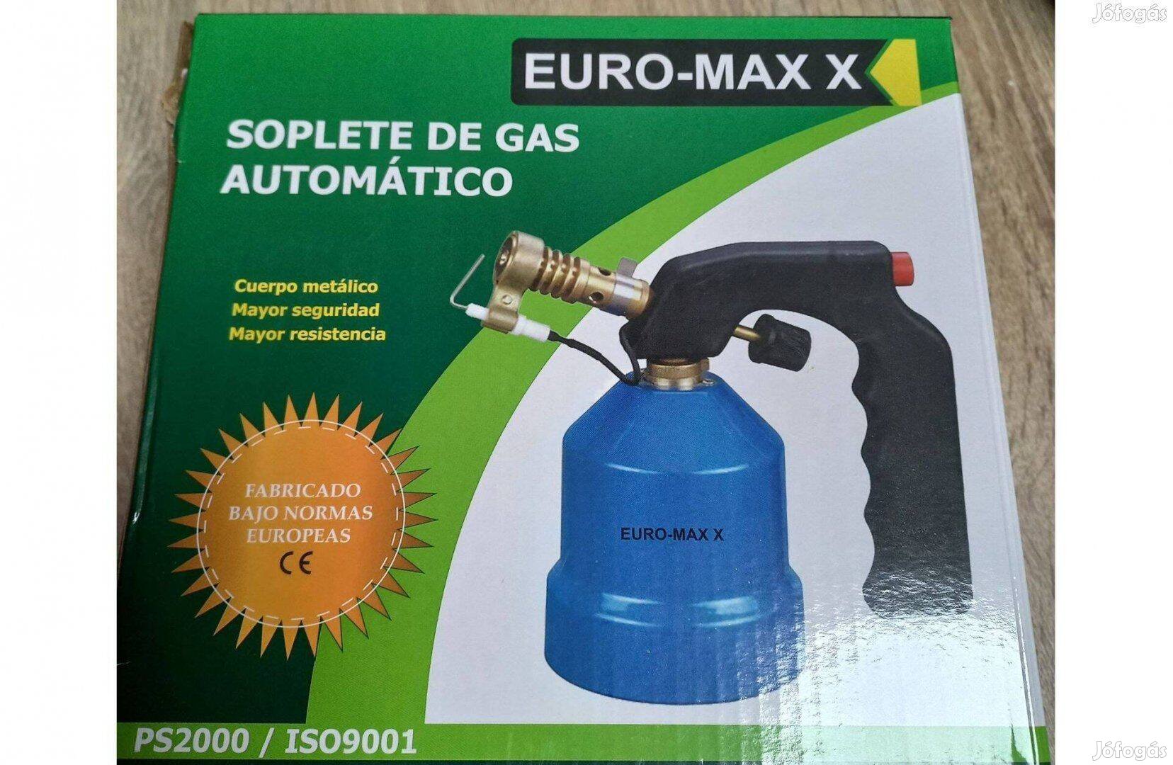 Euromax Forrasztólámpa gázforrasztó fém perzselő piezo 190g gázpalack