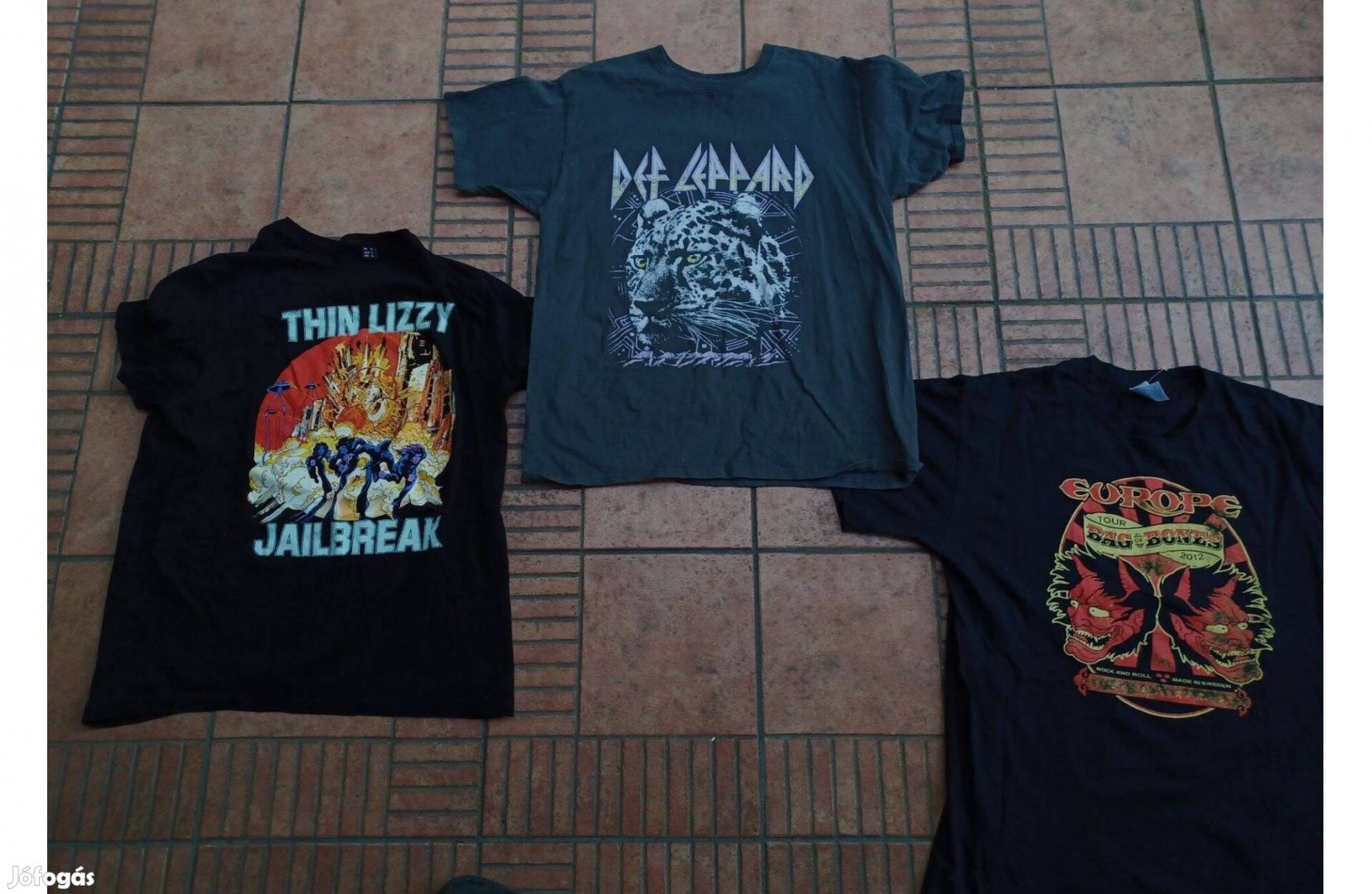 Europe Thin Lizzy Def Leppard rajongói Rock motoros póló L XL 3db