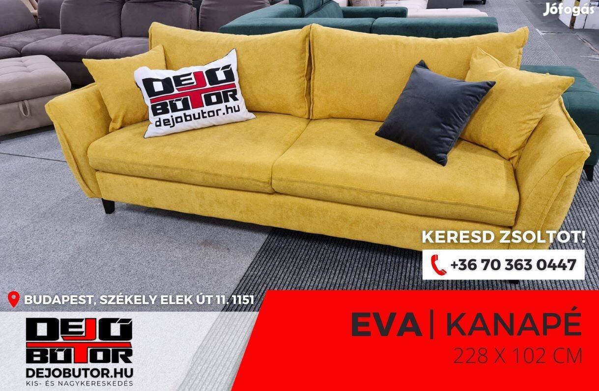 Eva egyenes kanapé ülőgarnitúra 228x102 cm bútor mustár
