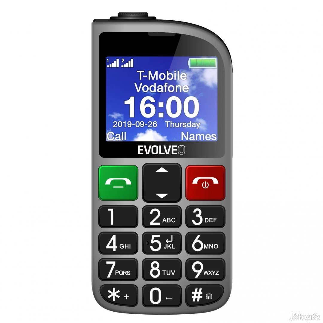 Evolveo Easyphone FM EP-800-FMS telefon időseknek nagy nyomógombokkal