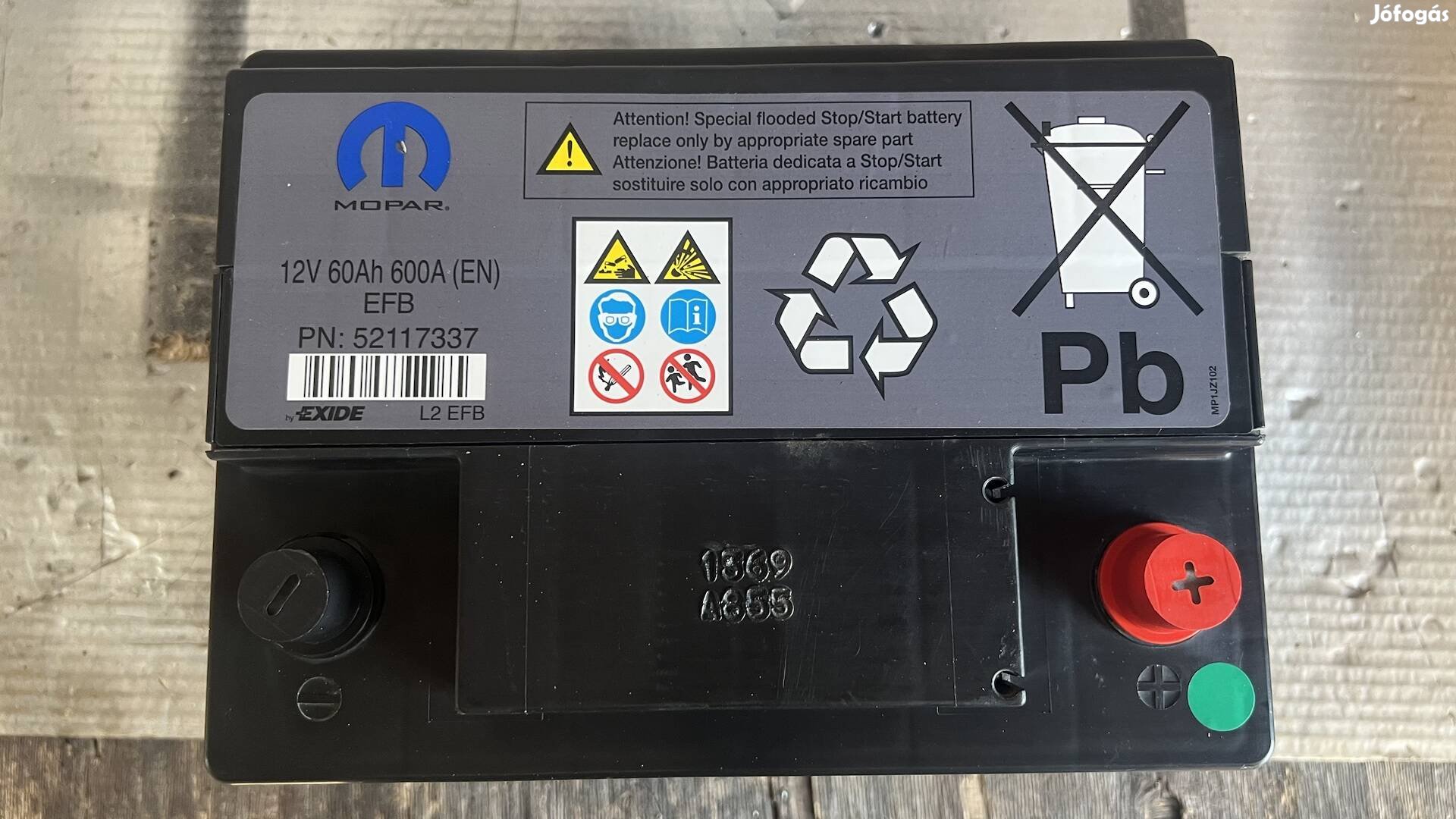 Exide 12V 60Ah 600A akkumulátor