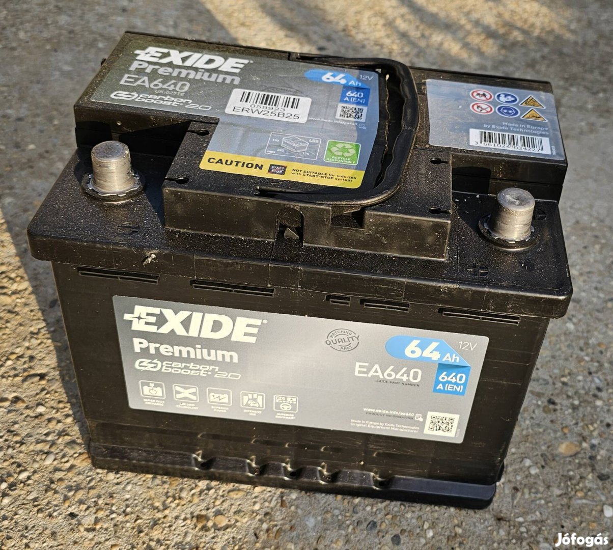 Exide Premium 12V 64Ah jobb+ autó akkumulátor EA640