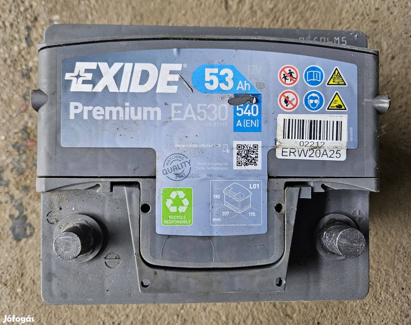 Exide Premium EA530 12V 53Ah 540A eladó