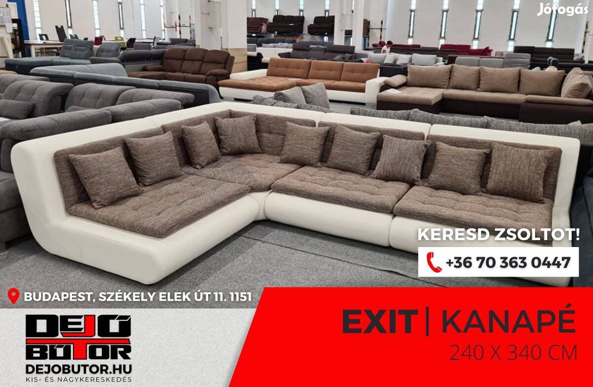 Exito 340x240 cm fix bútor sarok kanapé ülőgarnitúra cuba 4 barna