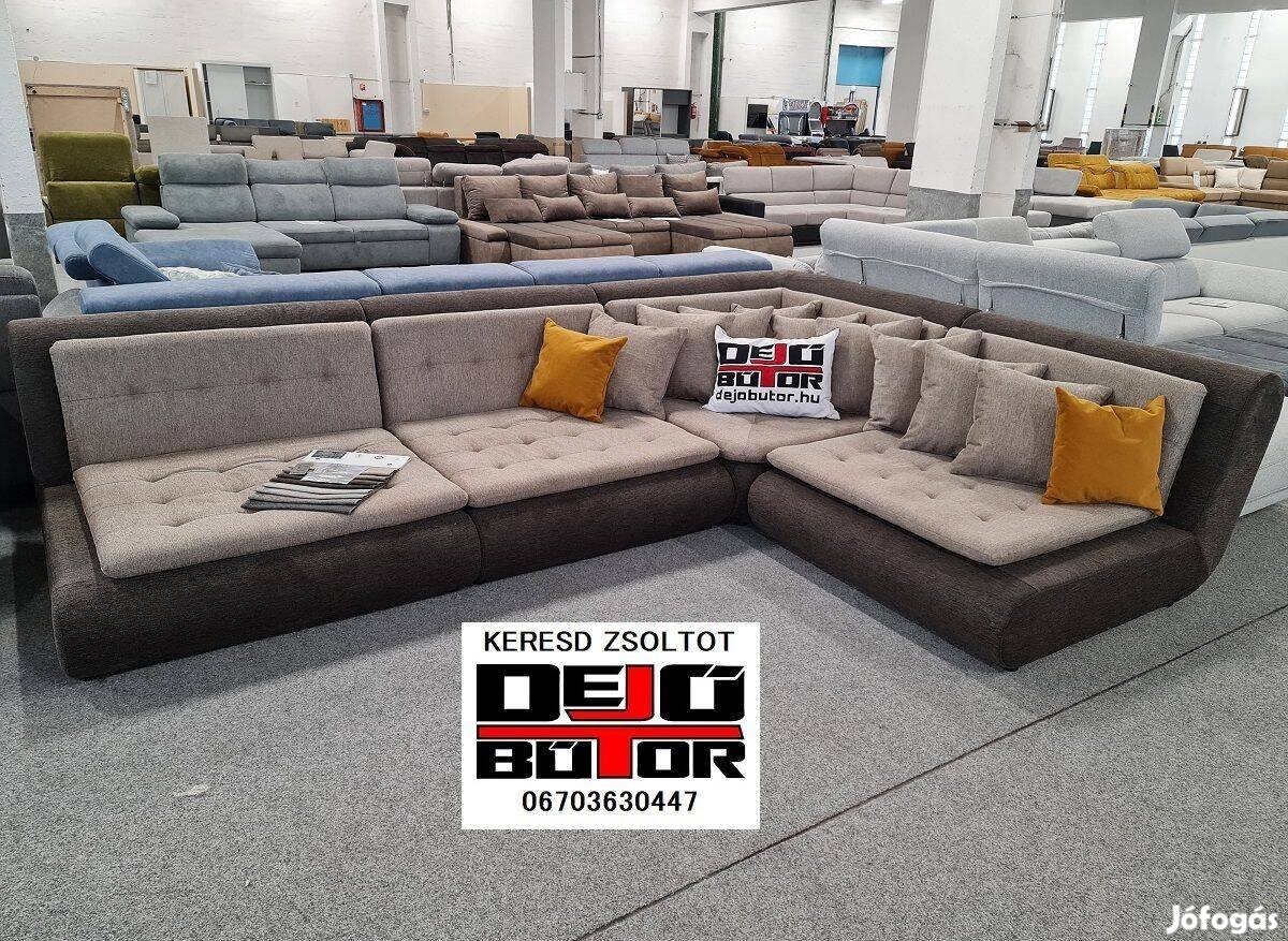 Exito sarok kanapé rugós ülőgarnitúra fix bútor 340x240 cm barna bézs