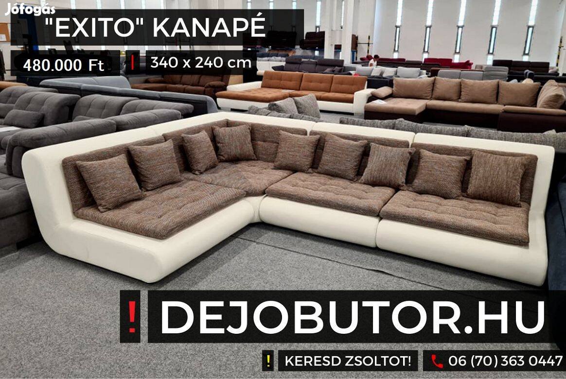 Exito sarok kanapé rugós ülőgarnitúra fix bútor 340x240 cm bézs