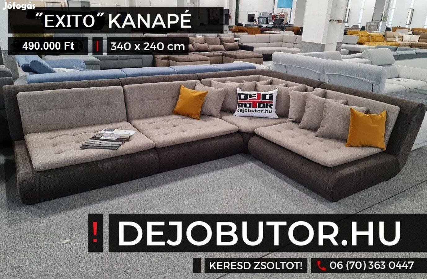 Exito sarok kanapé rugós ülőgarnitúra fix bútor 340x240 cm bronz bézs