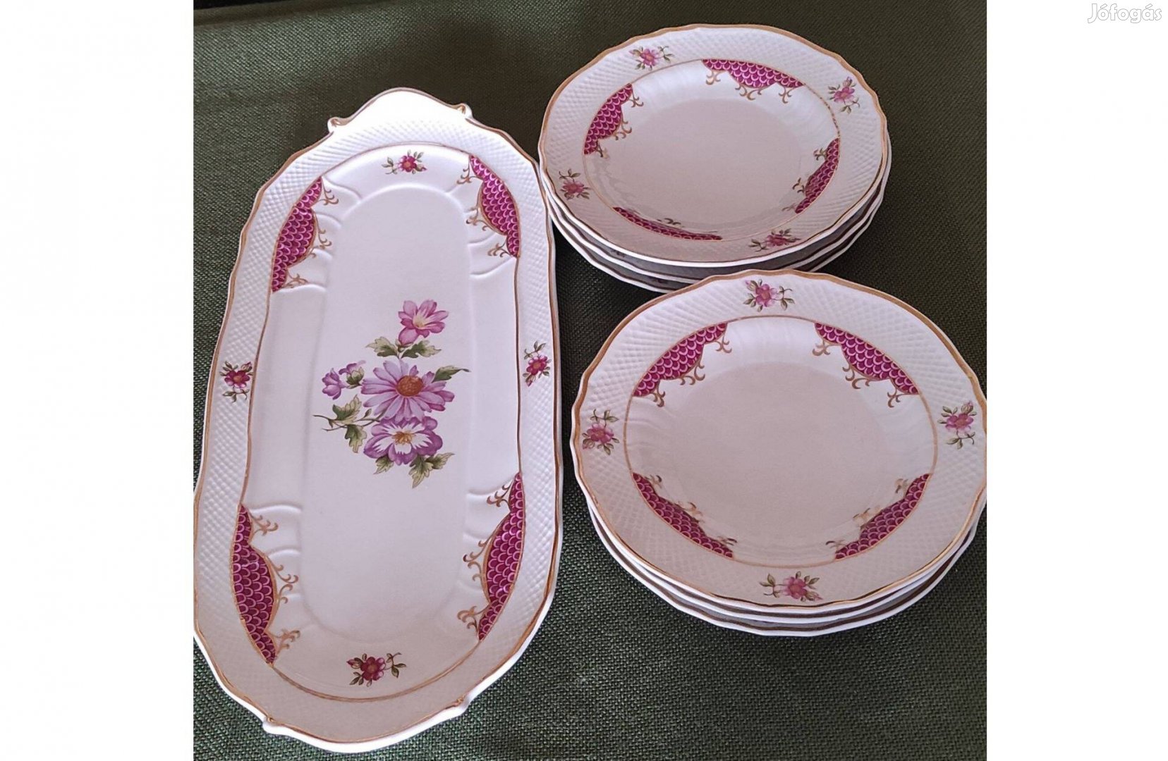 Exkluzív Hollóházi Henriett Süteményes Készlet 7 részes,